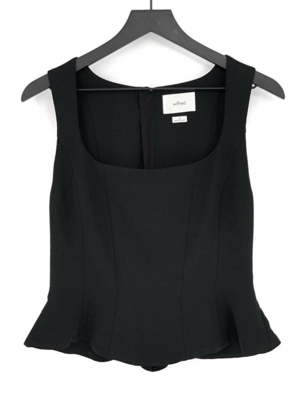 Wilfred Black Square Neck Peplum Camisole